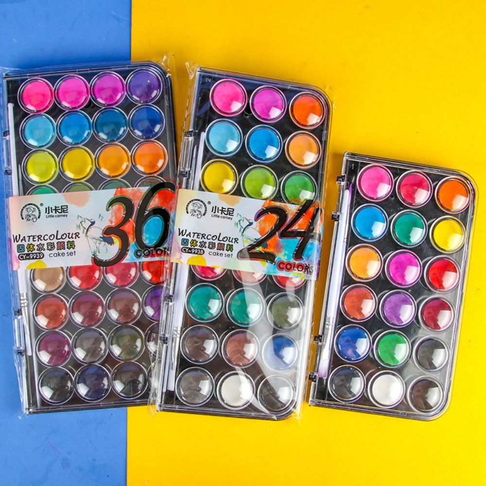 Watercolor Paint Set Solid Pigment - Conjunto de pintura aquarela sólida, 12/18/24/36