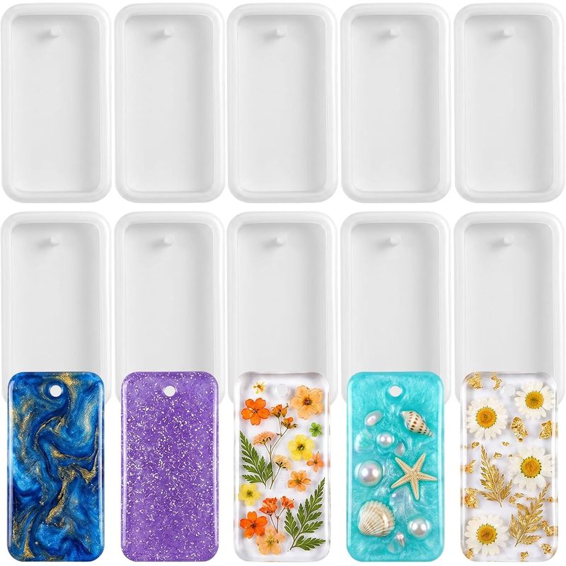 Silicone Epoxy Resin Molds Set - 10 moldes para fundição de joias