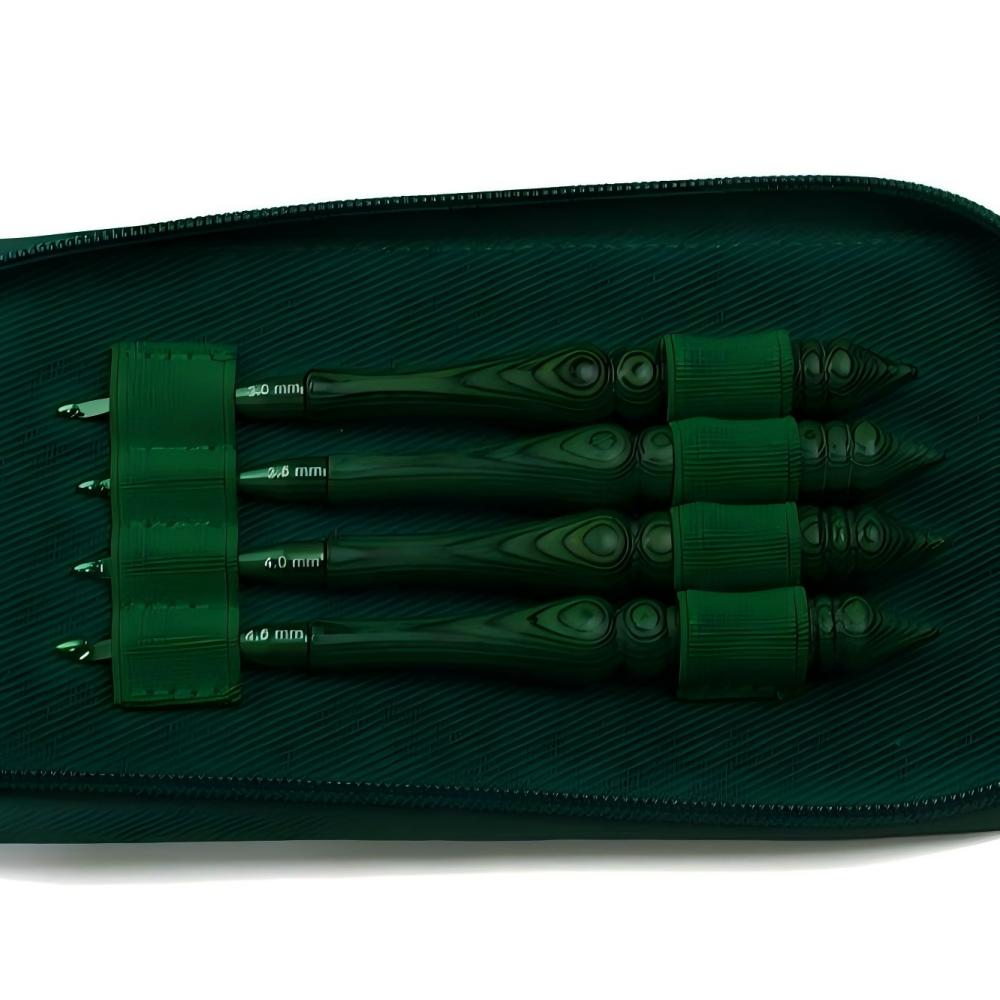 Wooden Crochet Hooks Ergonomic Handle - Conjunto de agulhas de crochê com