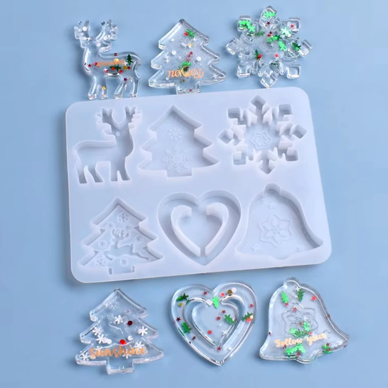 Silicone Epoxy Resin Molds Set - Molde de natal diy resina cristal