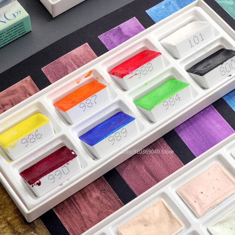 Branco noite mestre sólido pig - Watercolor Paint Set Solid Pigment avaliação e preço