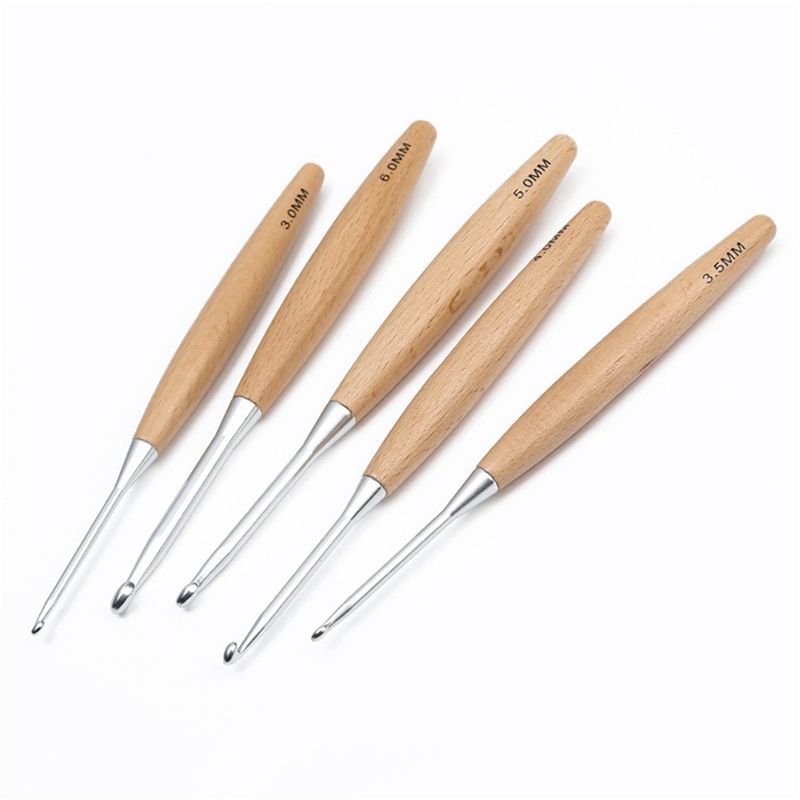 ABJI – 40 agulhas de crochê de - Wooden Crochet Hooks Ergonomic Handle avaliação e preço
