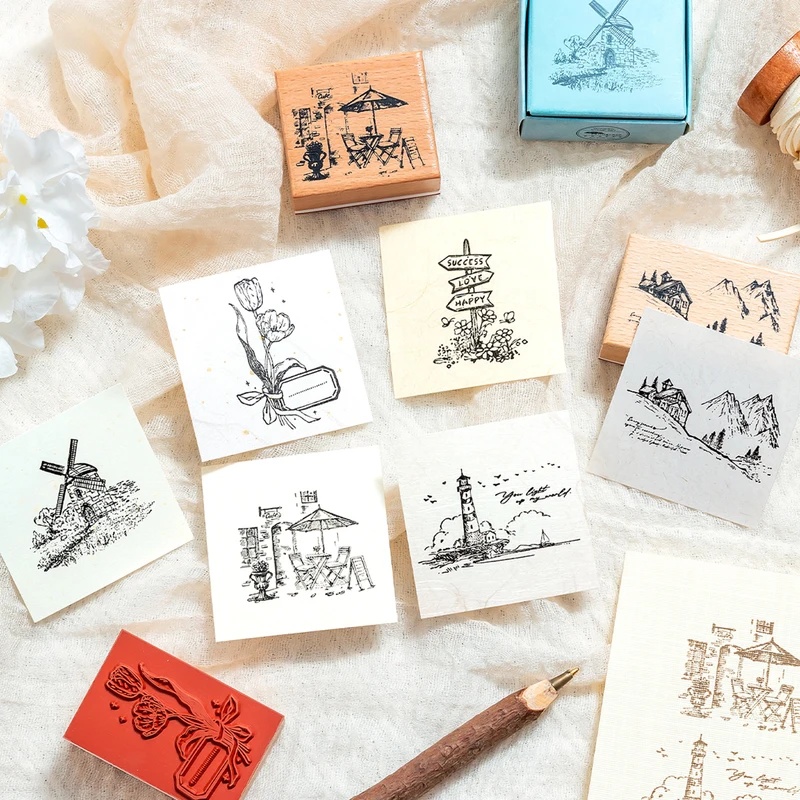 Carimbos de borracha de madeir - Scrapbooking avaliação e preço