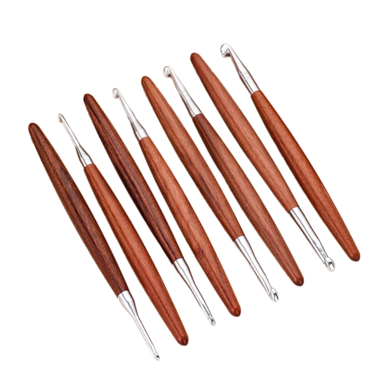 Gancho crochê com 8 peças, com - Wooden Crochet Hooks Ergonomic Handle avaliação e preço