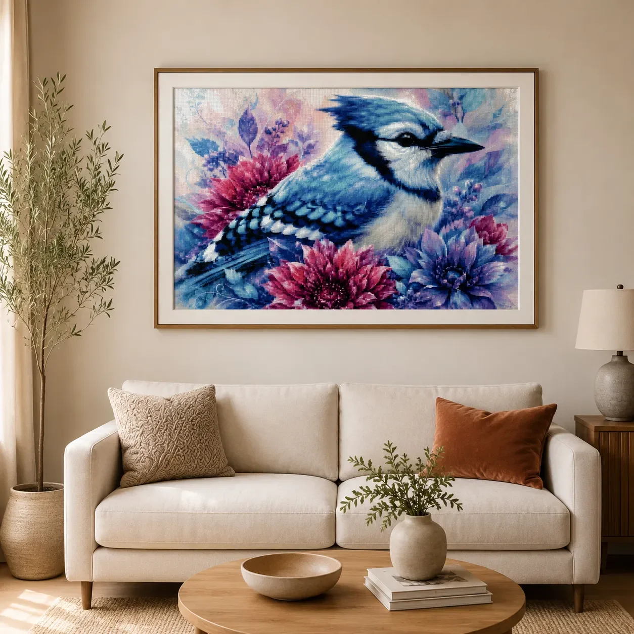 [ZZ8680-Garça Azul] |   Kit de - Cross Stitch Stamped Kits Beginners avaliação e preço
