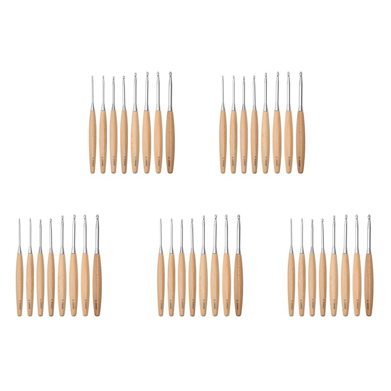 M12K – 40 agulhas de crochê de - Wooden Crochet Hooks Ergonomic Handle avaliação e preço