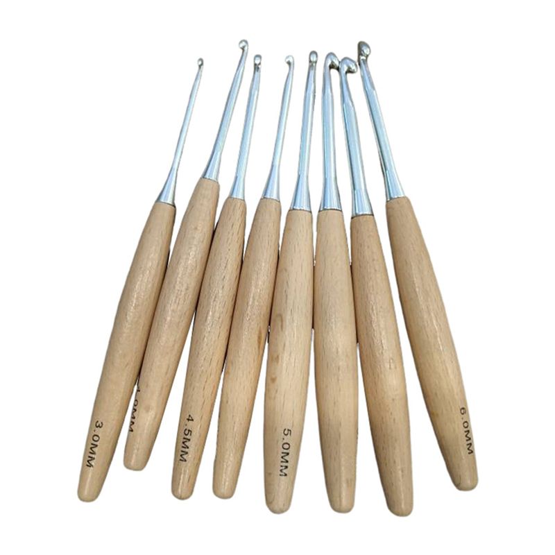 M12K – 40 agulhas de crochê de - Wooden Crochet Hooks Ergonomic Handle avaliação e preço